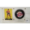 Image 1 : 1960 NHL MONTREAL CANADIENS PHIL GOYETTE HOCKEY CARD & PUCK W/ PLAQUE - SIGNED
