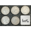 Image 2 : LOT OF 5 - 1946 & 1964 CDN 25 CENT COINS