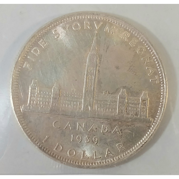 1939 CDN SILVER DOLLAR - ICCS GRADED