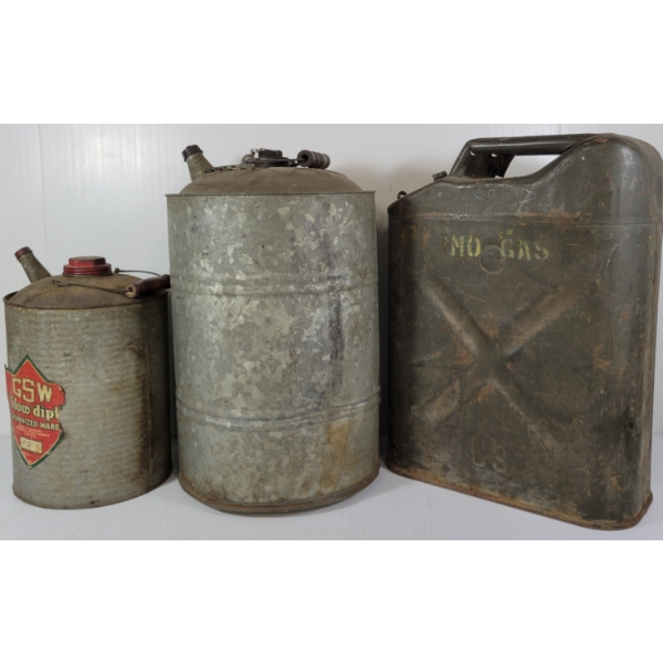  LOT OF 3 - GSW & CN FUEL CANS - INCL 5 GAL 