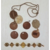 Image 2 : LOT OF 6 - WWI & WWII DOG TAGS, FOUR LEAF CLOVER CHARM  & ARTILLERY BUTTON BRACELET