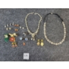 Image 1 : QTY OF MISC. COSTUME JEWELRY - INCL EARRINGS, NECKLACES, PINS, ETC.
