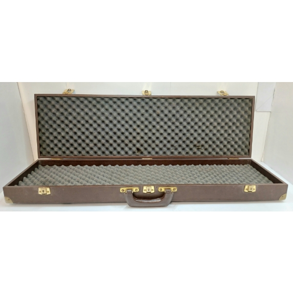 HARD LEATHER GUN CASE W/ BRASS HARDWARE