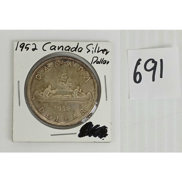 1952 CDN SILVER DOLLAR COIN