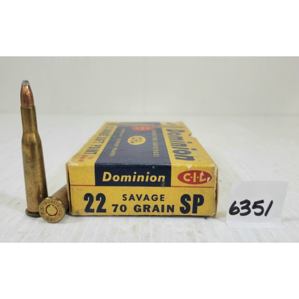 AMMO: 20X CIL DOMINION .22 SAV - 70GR - SP - COLLECTIBLE BOX 