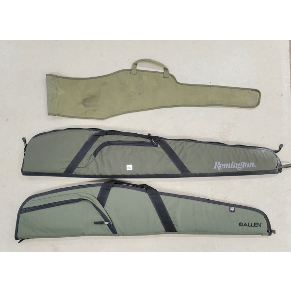 LOT OF 3 - SOFT LONG GUN CASES - INCL REMINGTON