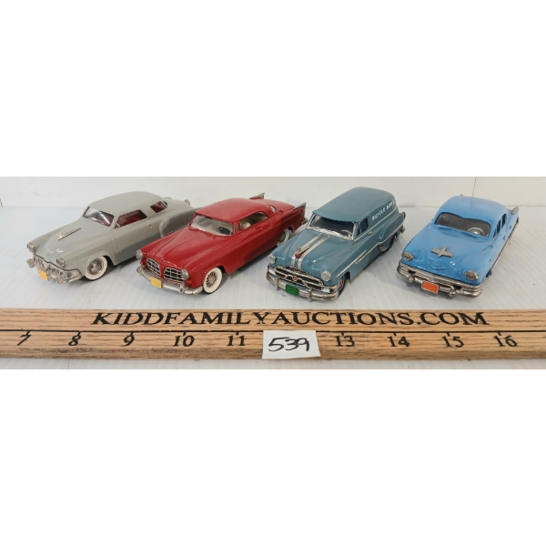 LOT OF 4 - BROOKLIN DIECAST MODELS - 1952 STUDEBAKER, 1953 KAISER, 1953 PONTIAC & 1955 CHRYSLER