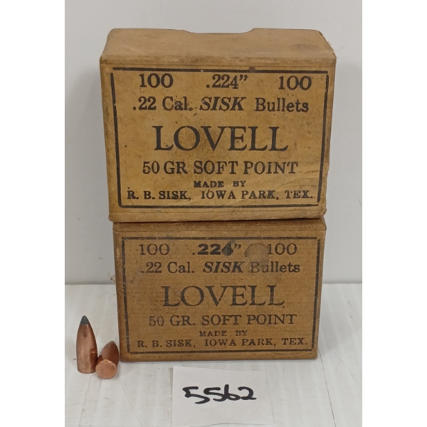 BULLETS: APPROX 120X LOVELL .22 - 50GR - SP - SISK BULLETS