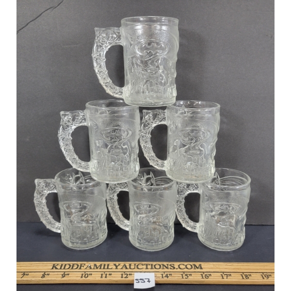LOT OF 6 - MCDONALD'S BATMAN FOREVER BATMAN GLASS MUGS