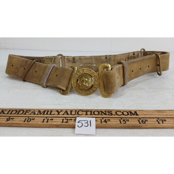 BRITISH VICTORIAN-ERA MILITARY SLADE WALLACE PATTERN BELT W/ BUCKLE