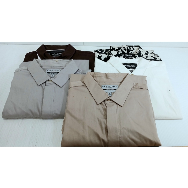 LOT OF 5 - CLASSIFIED & MINIMUM MEN'S LARGE DRESS SHIRTS