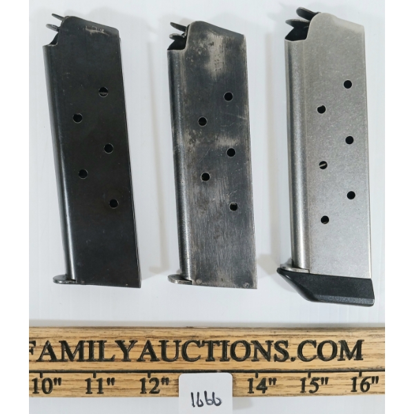 LOT OF 3 - COLT 1911.45 ACP 7 & 8 RND MAGAZINES - PAL REQ.