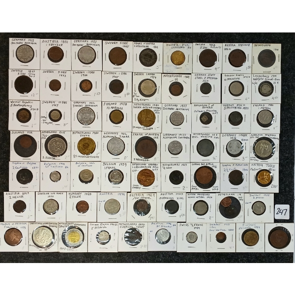 QTY OF 1812-199 WORLD COINS - SWEDEN, GERMANY, AUSTRIA, FINLAND, LUXEMBURG, ETC