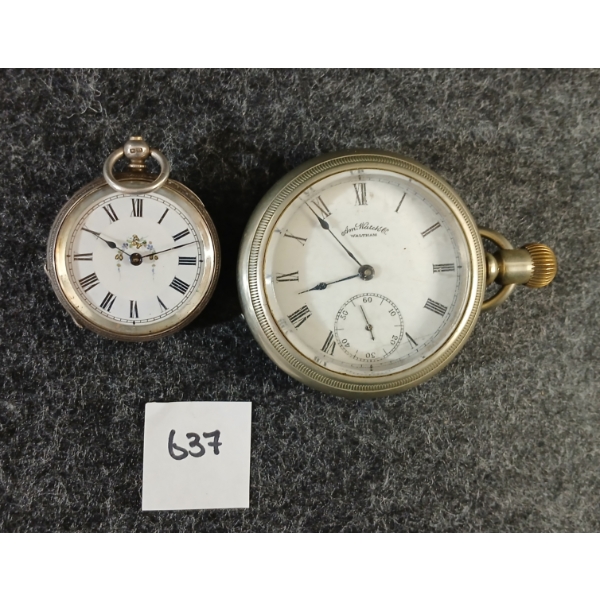 LOT OF 2 - WALTHAM & UNKNOWN POCKET WATCHES
