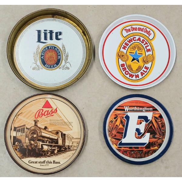 LOT OF 4 - WORTHINGTON, BASS, NEWCASTLE & LITE BEER TRAYS