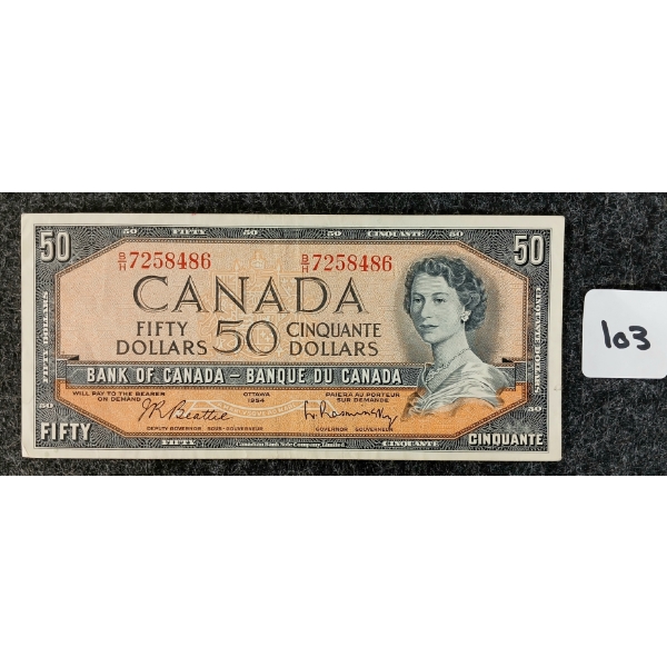 1954 CDN $50 BANKNOTE