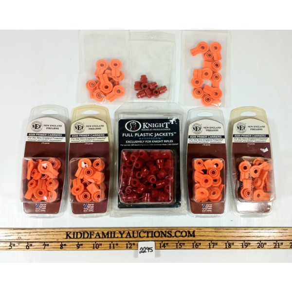 QTY OF NEF #209 PRIMER CARRIERS & FULL PLASTIC JACKETS