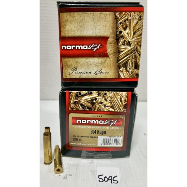 BRASS: 52X NORMA .204 RUGER - AS NEW