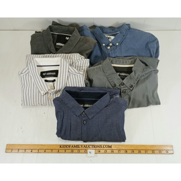 LOT OF 5 - MINIMUM MEN'S LARGE DRESS SHIRTS