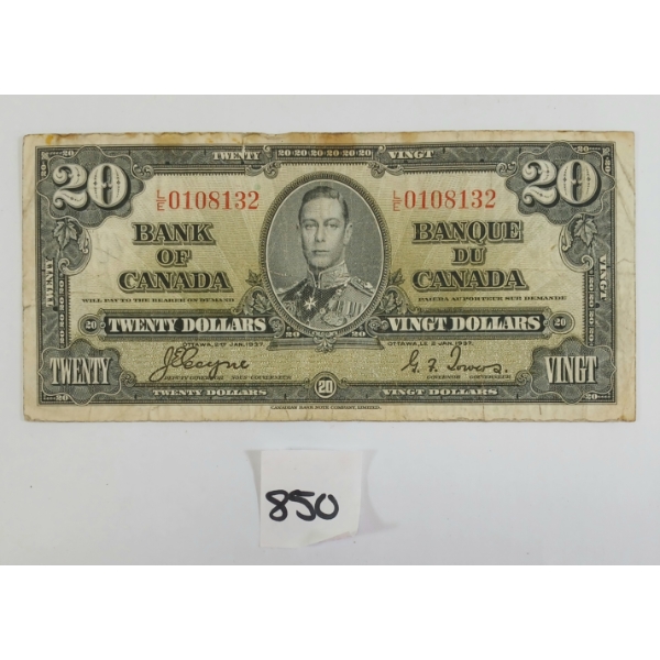 1937 CDN $20 BANKNOTE