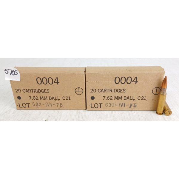 AMMO: 40X MILITARY ISSUED 7.62MM BALL