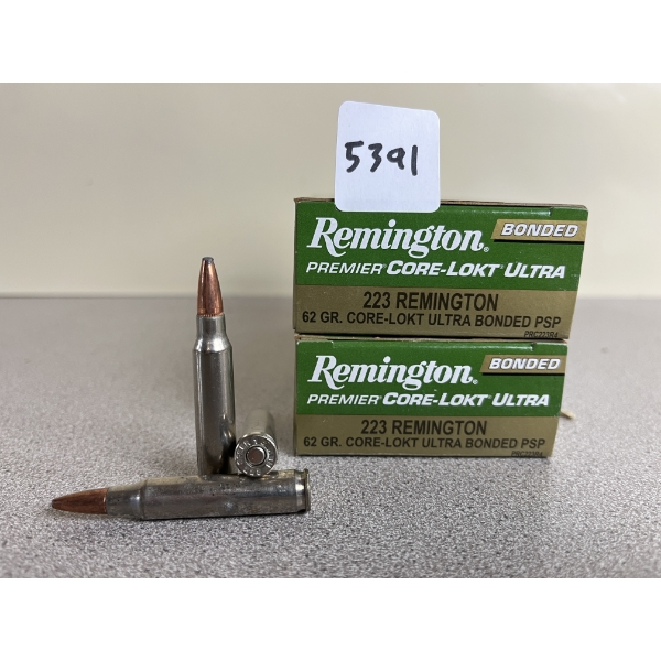 AMMO: 40X REMINGTON .223 REM 62 GR. CORE-LOKT