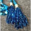 Image 5 : LOT OF 2 - RITA TESOLIN BLUE AGATE 108 BEAD MALA NECKLACE & DANGLE EARRINGS