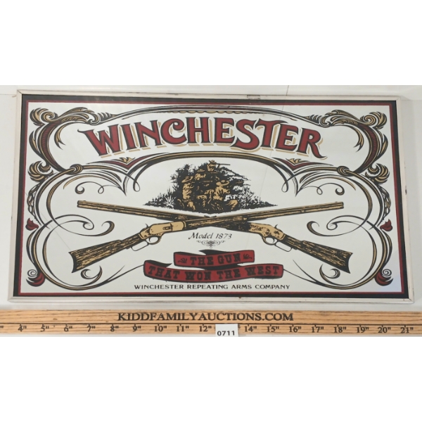 WINCHESTER "THE GUN THAT WON THE WEST" - BAR MIRROR SIGN