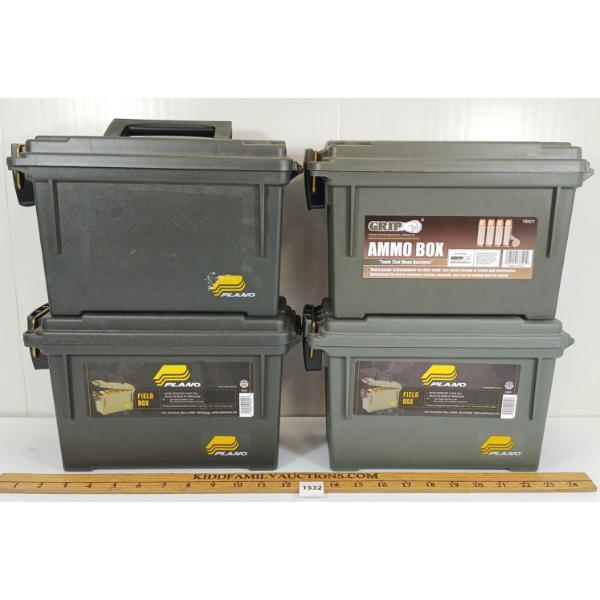 LOT OF 4 - PLANO & GRIP AMMO CRATES