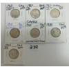 Image 1 : LOT OF 7 - CDN 25 CENT PCS - INCL 1938 & 1955