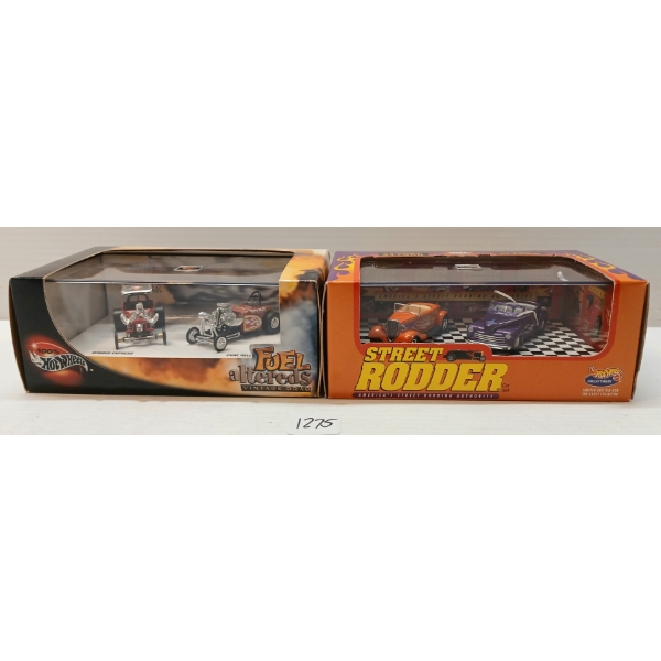 LOT OF 2 - HOTWHEELS HOT ROD SERIES 1 & FUEL ALTEREDS DIECAST MODEL SETS