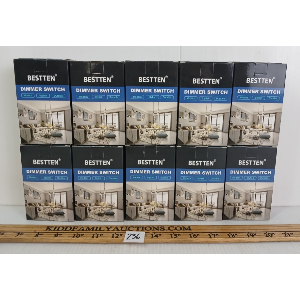 LOT OF 10 - BESTTEN DIMMER LIGHT SWITCHES