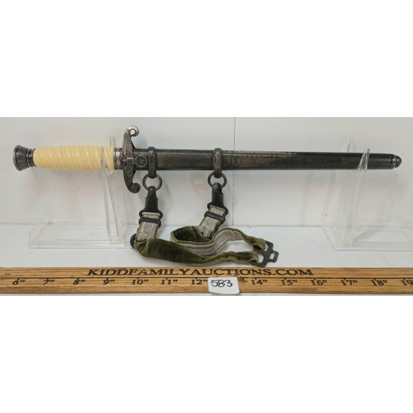 WWII GERMAN LUFTWAFFE OFFICER'S DAGGER W/ SCABBARD