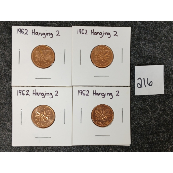 LOT OF 4 - 1962 CDN UNCIRCULATED CENTS