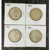 Image 2 : LOT OF 4 - 1952 CDN SILVER 50 CENT COINS