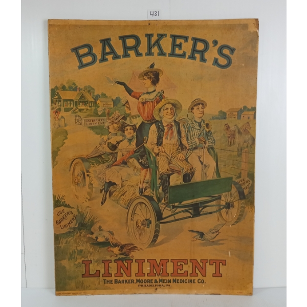 BARKER'S LINIMENT SIGN