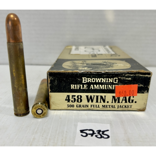 AMMO: 20X BROWNING .458 WIN MAG 500GR. FMJ