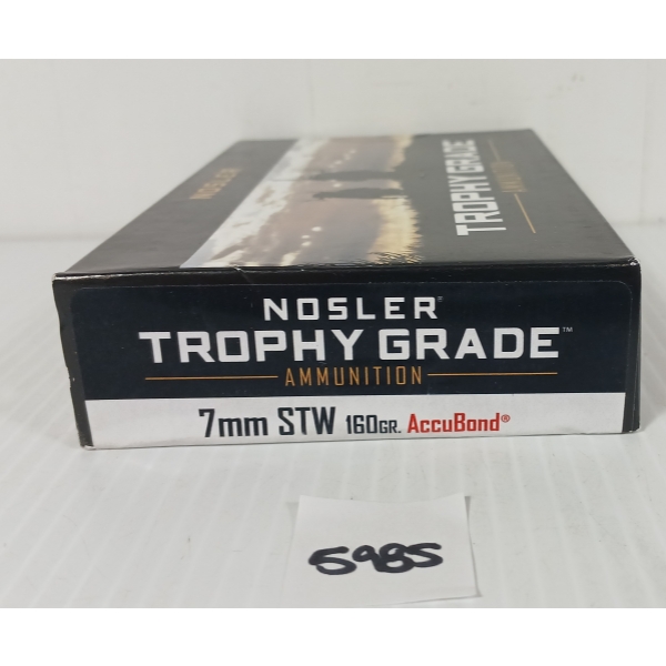 AMMO: 20X NOSLER TROPHY GRADE 7MM STW - 160GR - ACCUBOND - SEALED