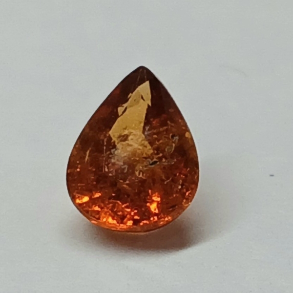 NATURAL ORANGE SPESSARTITE GARNET - PEAR