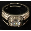 Image 2 : PLATINUM PLATED SIMULATED DIAMOND MEN'S RING