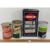 Image 1 : LOT OF 4 - CASTROL, DOMINION & MOTOMASTER MOTOR OIL CANS - GAL & QT
