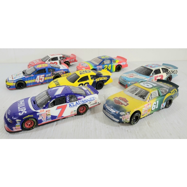 LOT OF 7 - NASCAR DIECAST & PLASTIC MODELS - INCL ACTION, RV-MM INC, TEAM CALIBER, ETC