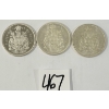 Image 1 : LOT OF 3 - 1965 CDN 50 CENT SILVER COINS
