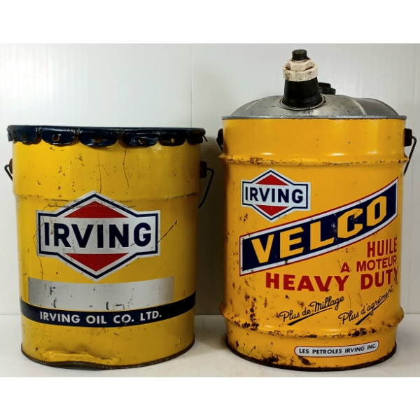 LOT OF 2 - IRVING 5 GAL HEAVY DUTY & 35LBS FUEL CANS 