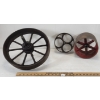 Image 1 : LOT OF 3 - BELT PULLEYS & CART WHEEL