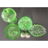 Image 6 : LOT OF 6 - ASSORTED URANIUM DEPRESSION GLASS PCS