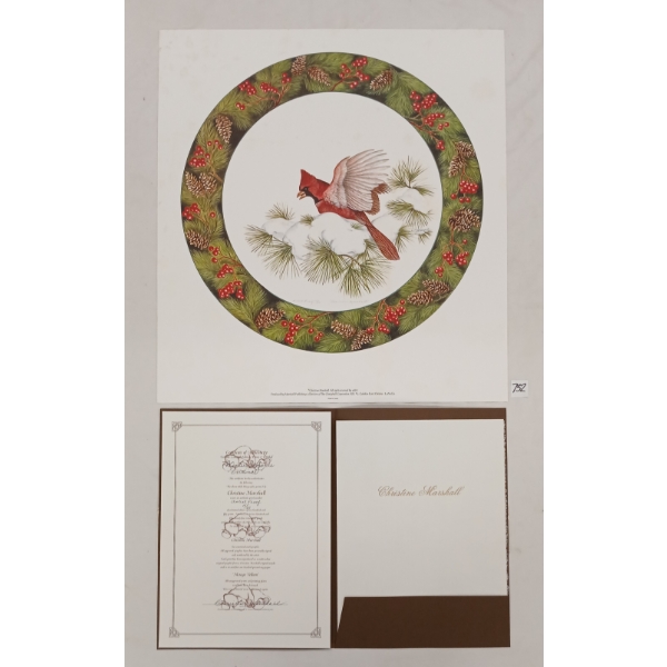 "WINTER ELEGANCE - CARDINAL" BY CHRISTINE MARSHALL (PRS CDN ARTIST) - PRINT