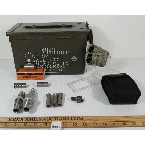 JOB LOT - AMMO BOX, LEE .300 WBY MAG DIE, BOBLOV MONOCULAR , ETC