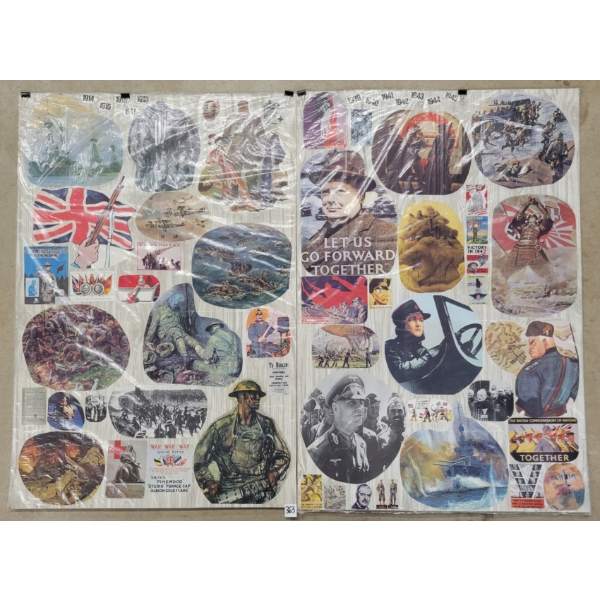 LOT OF 2 - WWI & WWII COLLAGE POSTERS