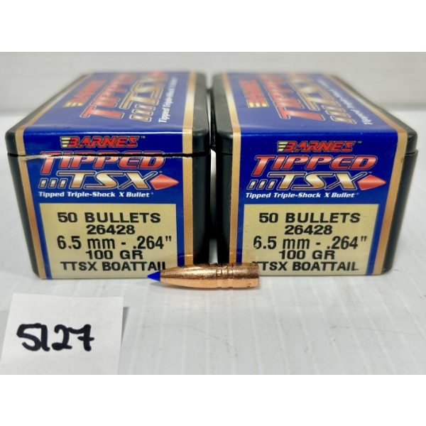 BULLETS: APPROX 85X BARNES 6.5 MM 100 GR POLY TIP